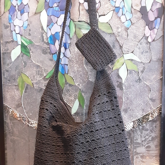 BLACK WOVEN FRANKIE and JOHNNIE HOBO/CROSSBODY BAG - Picture 3 of 3